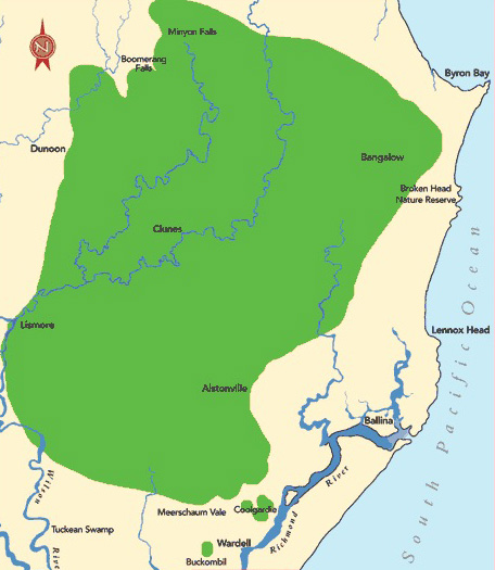 Map of the Big Scrub as it was